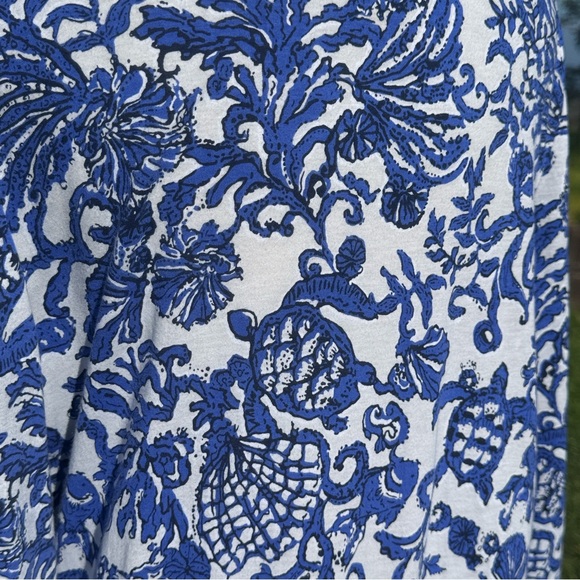Lilly Pulitzer Alyssa A Line Cotton Dress Deeper Coconut Ride With Me Ruffle L - Picture 7 of 11